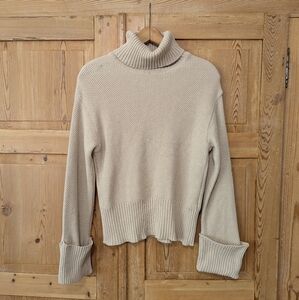 NA-KD Turtleneck Oversized Sweater Size XXL Beige